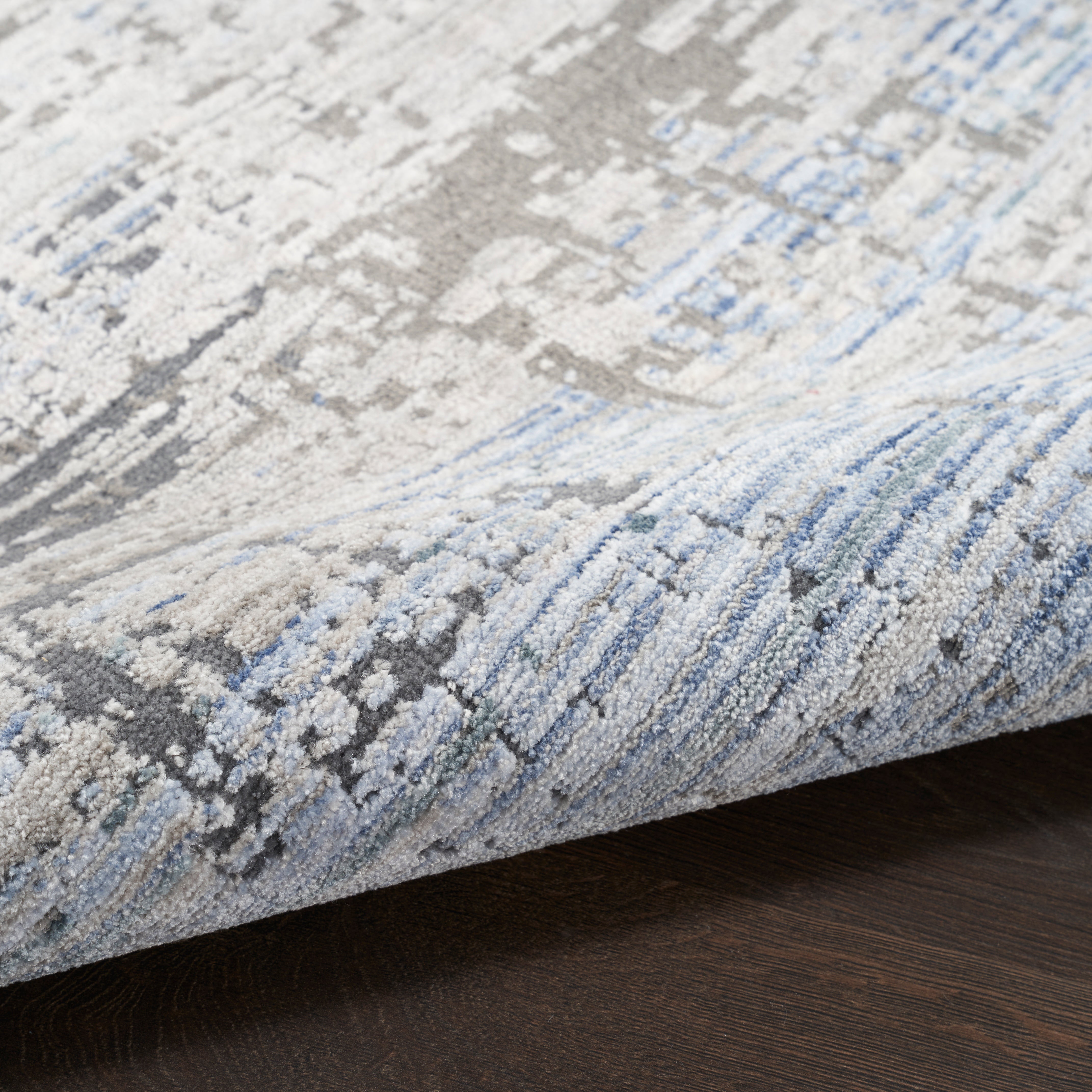 Nourison Abstract Hues ABH02 Grey/Blue Large Rectangle Rug